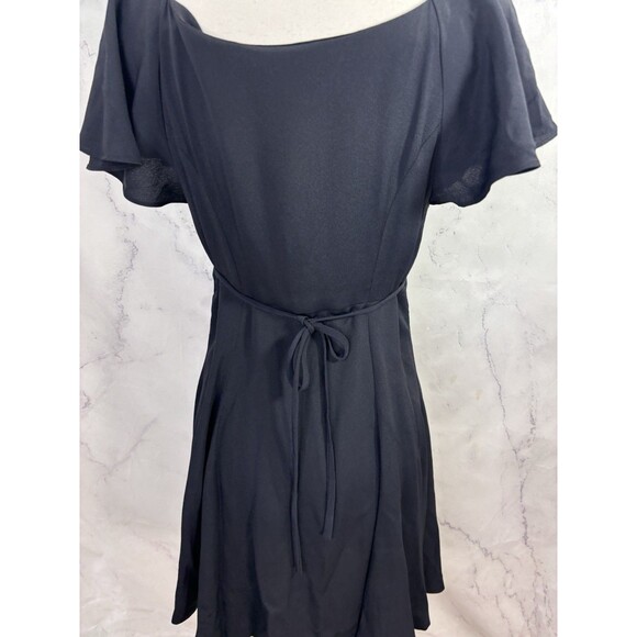 Betsey Johnson 90s USA Dress Sz M Fit Flare Black Punk Goth Emo Button Witchy - Picture 10 of 16